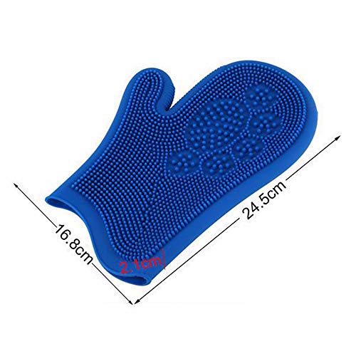 ZXAOYUAN Guante De Aseo para Mascotas: Mitt del Removedor De Pelo De Mascotas Eficiente - Deshedding Brush Glove - Soft Silicone Tips para Masaje Suave - para Gatos Y Perros con Pelaje Largo Y Corto