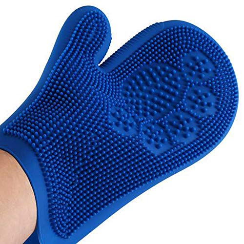 ZXAOYUAN Guante De Aseo para Mascotas: Mitt del Removedor De Pelo De Mascotas Eficiente - Deshedding Brush Glove - Soft Silicone Tips para Masaje Suave - para Gatos Y Perros con Pelaje Largo Y Corto