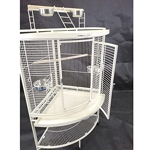 zxb-shop Jaula para Mascotas Pájaros Popular rincón Loro Jaula Guacamayo Jaula Canario pájaro Jaula Metal Jaula Huevo Color Blanco Jaula Hábitat para Animales Pequeños
