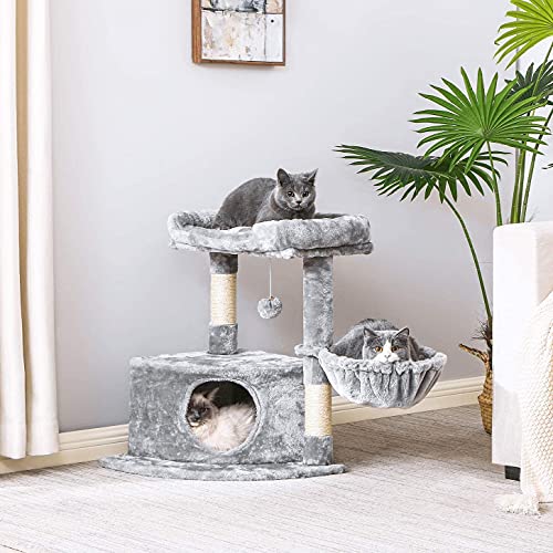zxb-shop Tabla de rascar para Gatos Cat Tree Cat Tower Cat Tree Cat Tower Deformable Cat Apartment Sisal Grab Pole Cat Furniture Center Cat House Postes rascadores para Gatos (Color : Smoky Grey)
