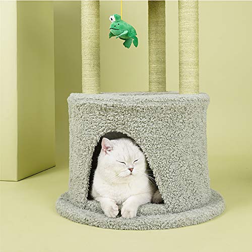 ZXCVASDF Árbol del Gato, Gato la Torre con rascadores, Varios Niveles condominio Gato con Felpa Perca y Colgando la Bola, 43 Pulgadas Alto Muebles la casa del Gato, Animal doméstico Juego Condo