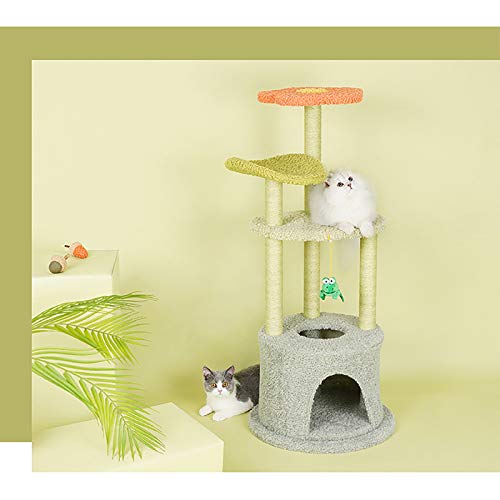 ZXCVASDF Árbol del Gato, Gato la Torre con rascadores, Varios Niveles condominio Gato con Felpa Perca y Colgando la Bola, 43 Pulgadas Alto Muebles la casa del Gato, Animal doméstico Juego Condo
