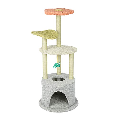 ZXCVASDF Árbol del Gato, Gato la Torre con rascadores, Varios Niveles condominio Gato con Felpa Perca y Colgando la Bola, 43 Pulgadas Alto Muebles la casa del Gato, Animal doméstico Juego Condo