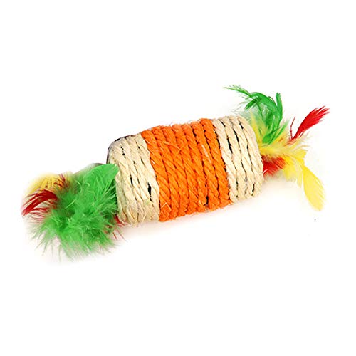 ZYCX Juguete de Mimbre para Gatos, Cuerda de sisal interactiva, Juguete Vocal Resistente a los arañazos