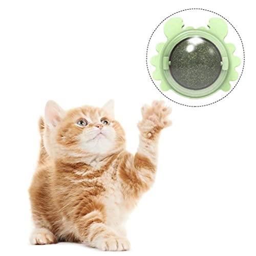 1 Unid Divertido Juguete Gato Giratorio con Cañón Autoadhesivo Bocado De Lamiendo Bola Práctica Chuchería De Mordida