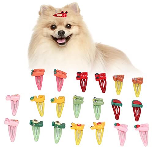 20 Pinzas para el Pelo para Perros, Estilo de Letras, Horquillas de Plástico para Mascotas, Accesorios para el Pelo del Perro, Accesorios para Animales Pequeños, Fiesta de Cumpleaños, Regalo de Navida