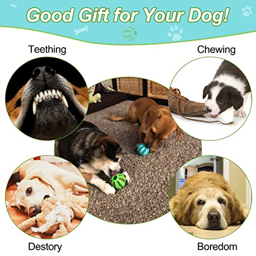 2pcs Pelota para Perros, Bola de Limpieza de Dientes Juguetes Interactivos para Perros, Goma Resistentes para morder, dispensadoras de Comida y Entrenamiento