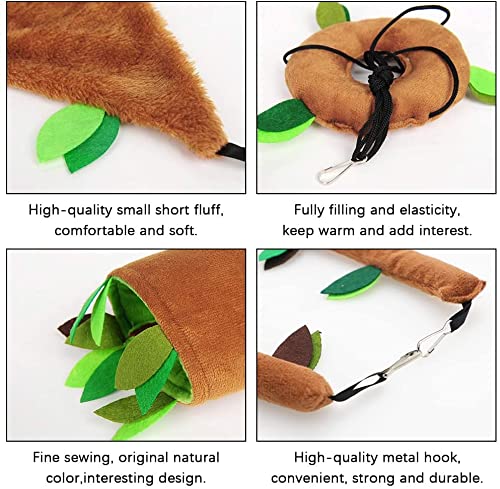 Aedcbaide Hamster Pequeños Animales Colgando Cálida Cama Casera Nido Accesorios Bosque Patrón Jaula Juguete con Hoja Colgante Túnel y Columpio para Azúcar Glider Ardilla Juego de hámster (Marrón)