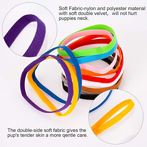 AIEX 20 Piezas 30cm Colores Surtidos Collares de Identificación de Cachorros Collares Cachorro Perro Recién Nacido Banda de Gatitos Ajustable Collar de Identificación para Mascotas