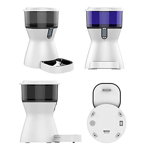 alimentador blanco mascota perro gato alimentador automático 4l capacidad grande capacidad de alimentación máquina de alimentación tazón tres comidas Tiempo cuantitativo dual potencia batería potencia