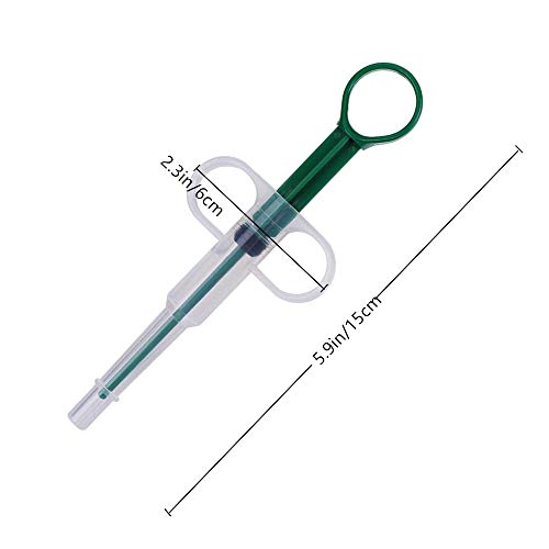 Alimentador de medicina de seguridad reutilizable para mascotas con punta de silicona jeringas dispensador de píldoras kit de alimentación para perros gatos bebé animales (verde)