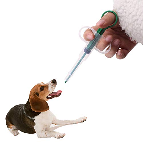Alimentador de medicina de seguridad reutilizable para mascotas con punta de silicona jeringas dispensador de píldoras kit de alimentación para perros gatos bebé animales (verde)
