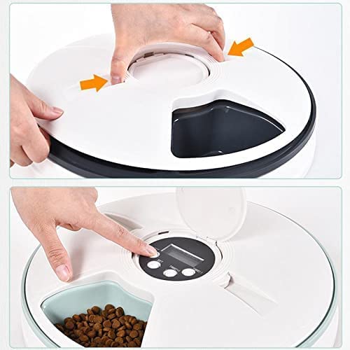 Alimentador Electrónico Automático Para Mascotas Cronometrado, 6 Bandejas Comida Alimentador Automático Agua Para Alimentos Secos Y Húmedos, Recordatorio Sincronización 24 Horas Para Perros Y Gatos.