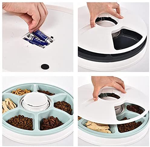 Alimentador Electrónico Automático Para Mascotas Cronometrado, 6 Bandejas Comida Alimentador Automático Agua Para Alimentos Secos Y Húmedos, Recordatorio Sincronización 24 Horas Para Perros Y Gatos.