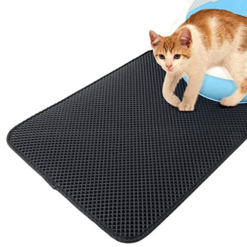 Almohadilla de doble capa Alfombrilla de arena para gatos EVA Pet Impermeable Almohadilla de arena que cae Alfombrilla de perrera plegable Impermeable y a prueba de orina-Negro, China