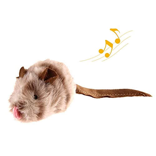 A/M Juguete para Gatos con Sonido de ratón, Juguete Interactivo para Gatos con Movimiento automático, Juguete de Franela con Forma de ratón y gatillo con Sensor, para Que los Gatos jueguen Solos