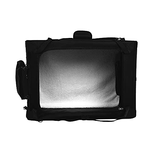 Amazon Basics – Transportín para mascotas abatible, transportable y suave de gran calidad, 76 cm, Negro