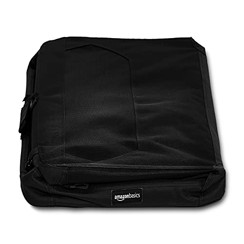 Amazon Basics – Transportín para mascotas abatible, transportable y suave de gran calidad, 76 cm, Negro