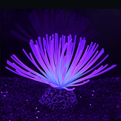 Anémona de Mar Artificial, Anémona de Mar Falsa de Simulación Hermosa Decorativa de Silicona para Pecera para Acuario(Color gelatina)