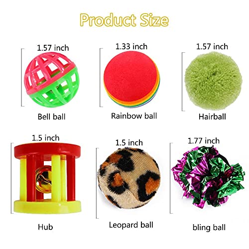 Anlrion 20 piezas de juguete de gato, juego de juguetes de peluche catario con palo de hierba de gato, bolas y bolas