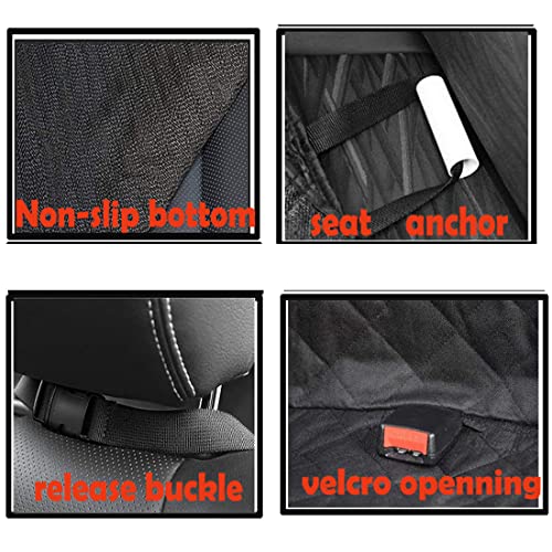 ANLUMA Funda Perros Coche, Cubierta Asiento Coche Perro con Ventana de Malla, Estilo Hamaca, 2 Cinturón de Seguridad Protector Coche Perro Antideslizante Impermeable y Lavable para SUV, Camión y Viaje