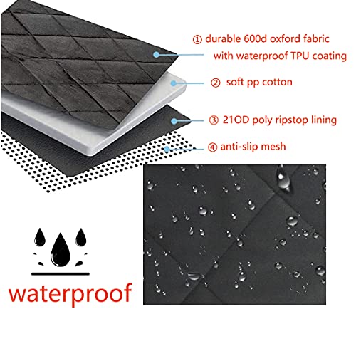 ANLUMA Funda Perros Coche, Cubierta Asiento Coche Perro con Ventana de Malla, Estilo Hamaca, 2 Cinturón de Seguridad Protector Coche Perro Antideslizante Impermeable y Lavable para SUV, Camión y Viaje