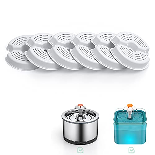 AONBOY Filters 12 Piezas para Fuente de Agua de Flores para Gatos de 2,5 l, adecuados para Fuentes de Acero Inoxidable para Gatos / Perros(satisface Las Necesidades de reemplazo de 9 a 12 Meses)
