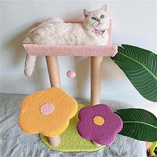 Astucia Colorido flor gatos trepador marco sisal scratch tablero mago de gatos árbol pata princesa chaise tounger den gatos grandes