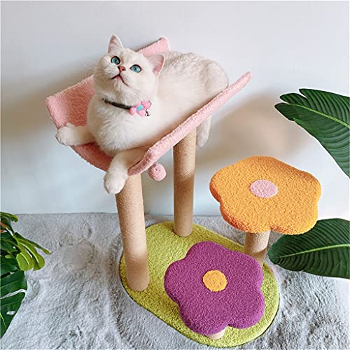Astucia Colorido flor gatos trepador marco sisal scratch tablero mago de gatos árbol pata princesa chaise tounger den gatos grandes