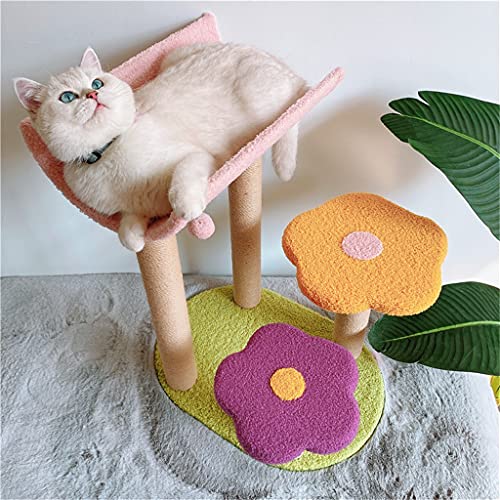 Astucia Colorido flor gatos trepador marco sisal scratch tablero mago de gatos árbol pata princesa chaise tounger den gatos grandes