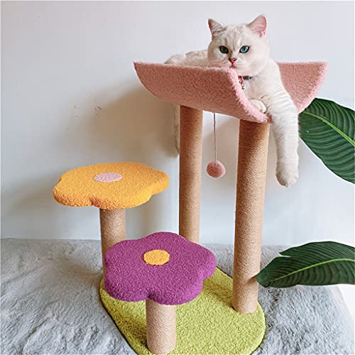 Astucia Colorido flor gatos trepador marco sisal scratch tablero mago de gatos árbol pata princesa chaise tounger den gatos grandes
