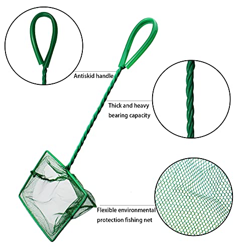 aupawdy 2 PCS Red Acuario Red de Malla Fina Red de Aterrizaje de Pesca Acuario Mini Fish Net Net para el Acuario Tanque Camarón el Acuario Fish