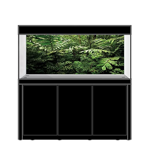 AWERT Fondo de terrario tropical de 61 x 30 cm, plantas tropicales, fondo de acuario, selva tropical, hábitat, fondo de vinilo duradero (no pegatina)