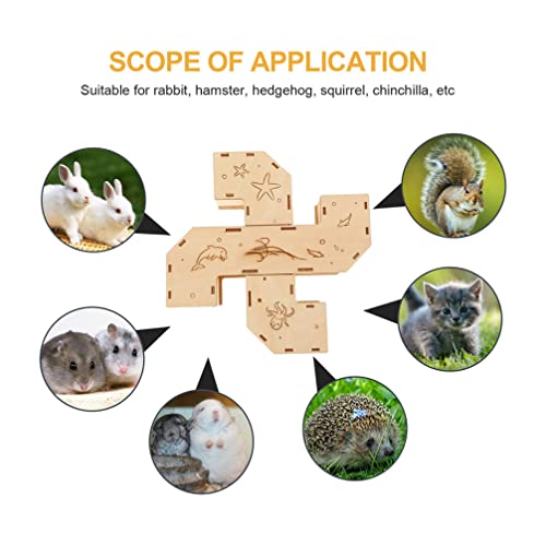 Balacoo 2 Unders Hamster Hamster Tunnel 4 Maneras Hamster Hideaway Maze Juguetes de Madera Natural Gerbil Toys Juguetes Accesorios para El Hámster Sirio Guinea Pig Hurret Chinchill