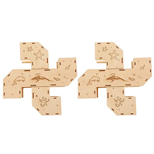 Balacoo 2 Unders Hamster Hamster Tunnel 4 Maneras Hamster Hideaway Maze Juguetes de Madera Natural Gerbil Toys Juguetes Accesorios para El Hámster Sirio Guinea Pig Hurret Chinchill
