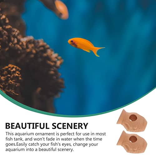 balacoo 2 unidades de cerámica cueva para acuario, tanque de peces de cerámica, escondite de protección para acuario