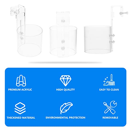 Balacoo Camarones acrílicos para alimentación de tubo, plato: Mini acuario vivo, gusanos rojos, tazas, cuencos de alimentación para acuario, plato transparente para animales bentíficos (transparente)