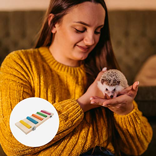 Balacoo Hámster Madera Trampolín Arcoíris Ardilla Rascador Plataforma de Salto Chinchilla Pequeña Tabla de Mascotas para Hámster Chinchilla Jaula Accesorios