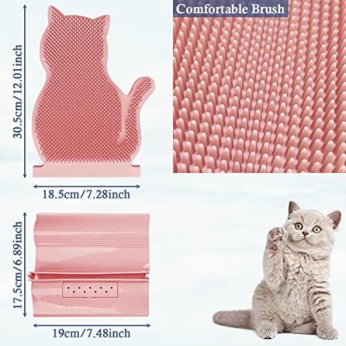 Barrageon Gatos Dispositivo Frotamiento Fija Montado Esquina Pared Costura Masaje Antiprurítico Cepillo Hierba Gatera Mascota Juguete Dispositivo (Azul)