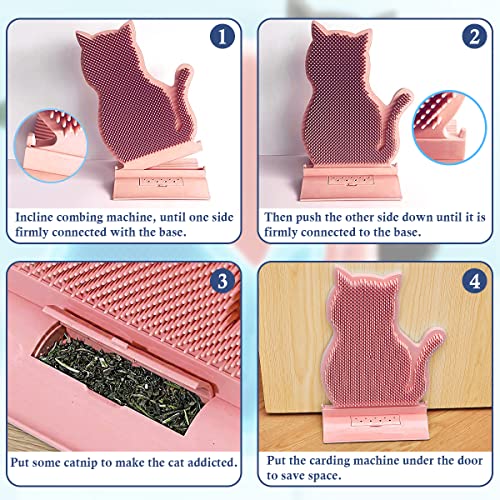 Barrageon Gatos Dispositivo Frotamiento Fija Montado Esquina Pared Costura Masaje Antiprurítico Cepillo Hierba Gatera Mascota Juguete Dispositivo (Azul)