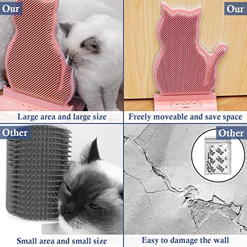 Barrageon Gatos Dispositivo Frotamiento Fija Montado Esquina Pared Costura Masaje Antiprurítico Cepillo Hierba Gatera Mascota Juguete Dispositivo (Azul)
