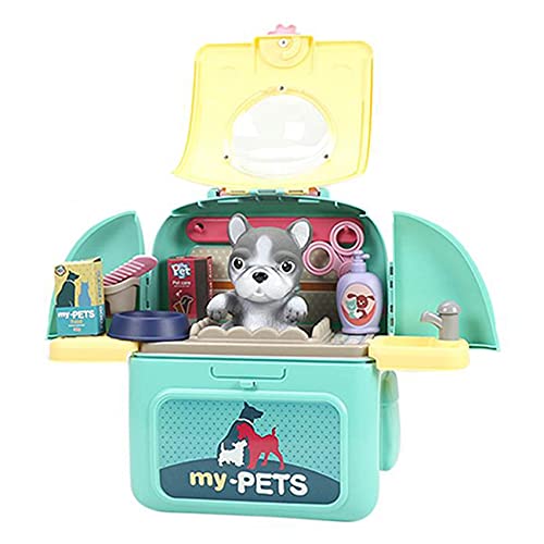 Bayda Animales Juguetes Mascotas de Dibujos Animados Mochila Veterinaria Mascotas Realista Juego de SimulacióN Kit de Veterinario Gato Juego de Cuidado de Perros - Cachorro