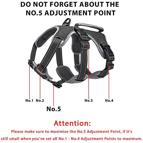 BELPRO Arnés de Apoyo Multiusos para Perro, a Prueba de Escape, Chaleco Reflectante Ajustable con Mango Duradero, arnés para Perros Grandes y Activos (Negro, S)