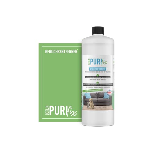 BERLIN PURIFIX Eliminador de olores 1000 ml – Limpiador microbiológico contra olores de animales, orina y fecales – Elimina los olores fuertes de forma duradera su causa