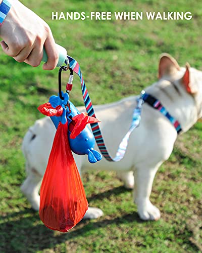 Bolsa para excrementos de perro con dispensador de bolsas o recambio, estilo creativo, carcasa de ABS, hebilla giratoria 360º, color blanco