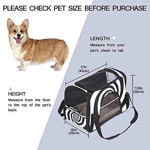 Bolsa para Mascotas Gato Vértigo Abstracto Blanco Negro Borsa da trasporto portatile per animali domestici, adatta per piccoli e cuccioli