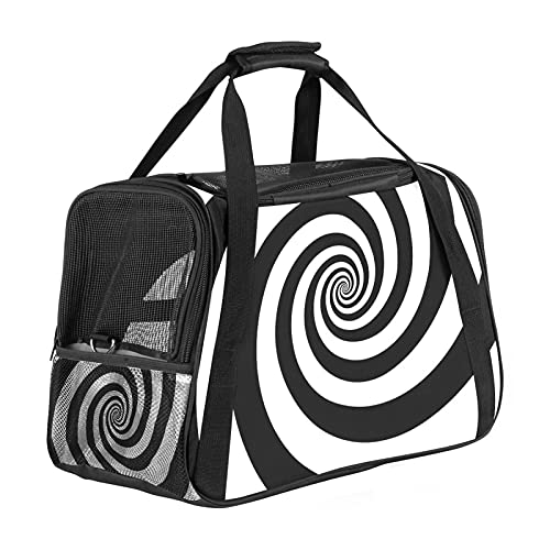 Bolsa para Mascotas Gato Vértigo Abstracto Blanco Negro Borsa da trasporto portatile per animali domestici, adatta per piccoli e cuccioli