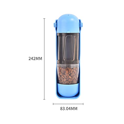 Botella de agua para mascotas y contenedor de alimentos Dispensador de agua para perros 2 en 1 Botella de comida para perros a prueba de fugas para mascotas Caminar Viajes Perros Alimentador de gatos