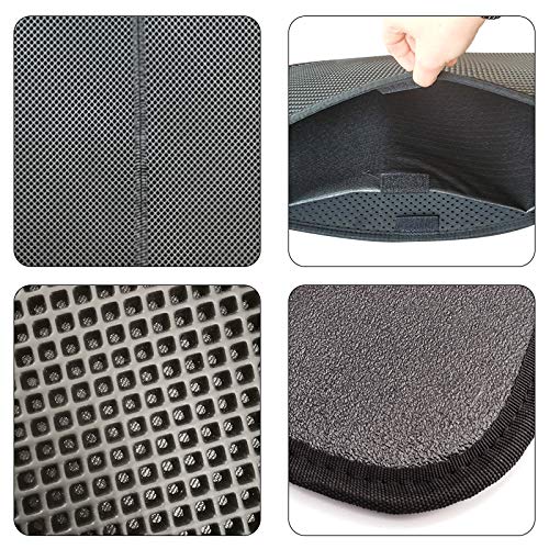 Caja de Almohadilla de Arena para Gatos Plegable, Cama Lavable para rascar, Alfombrilla para Mascotas, Suministros Antideslizantes Inferiores, Negro, 46x60cm