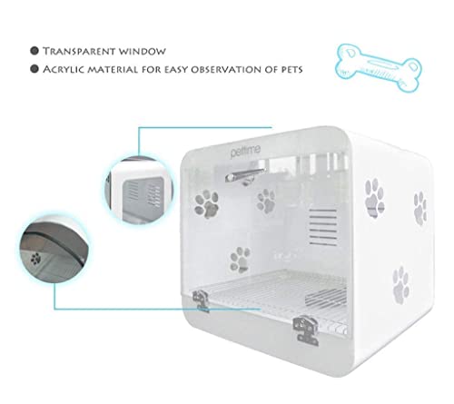 Caja de Secado para Mascotas con máquina de soplado de Agua Secador de Pelo Profesional Alta Potencia Mudo Reducción de Ruido Perro pequeño Gato Mascota Blanco